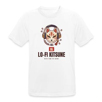 Lo-Fi Kitsune Fuchsmaske Kopfhörer Beats - Männer T-Shirt atmungsaktiv - Weiß - Vorne - AI Model Male 185 dark (185cm)