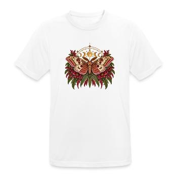 Mondmotte im Blütenkranz - Männer T-Shirt atmungsaktiv - Weiß - Vorne - AI Model Male 185 dark (185cm)
