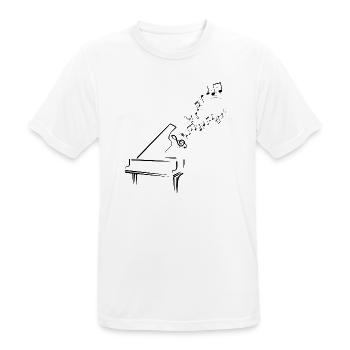 Musiknoten Musik Musiker Notenschlüssel Noten - Männer T-Shirt atmungsaktiv - Weiß - Vorne - AI Model Male 185 dark (185cm)