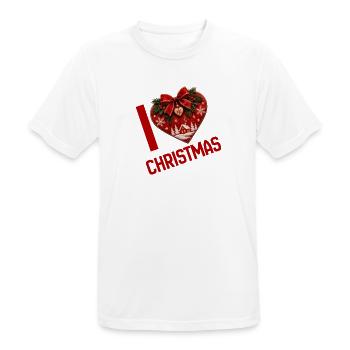 I Love Christmas - Herz voller Weihnachtszauber - Männer T-Shirt atmungsaktiv - Weiß - Vorne - AI Model Male 185 dark (185cm)