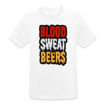 Blood Sweat & Beers – Bier und Leidenschaft - Männer T-Shirt atmungsaktiv - Weiß - Vorne - AI Model Male 185 dark (185cm)
