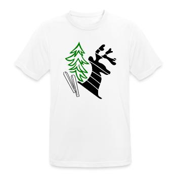 Grüner Tannenbaum mit Elch - Männer T-Shirt atmungsaktiv - Weiß - Vorne - AI Model Male 185 dark (185cm)