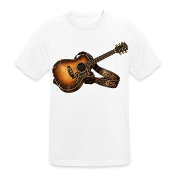 Akustikgitarre – Rustikale Vintage Musik Kunst - Männer T-Shirt atmungsaktiv - Weiß - Vorne - AI Model Male 185 dark (185cm)
