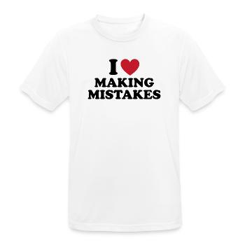 I Love Making Mistakes - Männer T-Shirt atmungsaktiv - Weiß - Vorne - AI Model Male 185 dark (185cm)