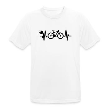  Herzschlag- E-Bike Radfahrer E-MTB Mountainbike - Männer T-Shirt atmungsaktiv - Weiß - Vorne - AI Model Male 185 dark (185cm)