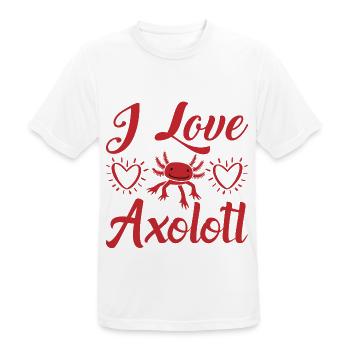I Love Axolotl Red Heart Charming Graphic - Männer T-Shirt atmungsaktiv - Weiß - Vorne - AI Model Male 185 dark (185cm)