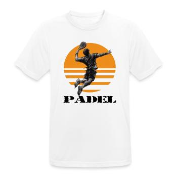 Padel - Männer T-Shirt atmungsaktiv - Weiß - Vorne - AI Model Male 185 dark (185cm)