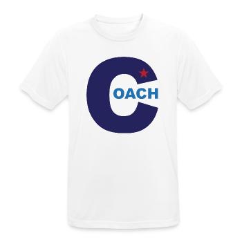 Trainer - Männer T-Shirt atmungsaktiv - Weiß - Vorne - AI Model Male 185 dark (185cm)