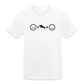 Springreiten Geschenkidee für eine Dressurreiterin - Männer T-Shirt atmungsaktiv - Weiß - Vorne - AI Model Male 185 dark (185cm)