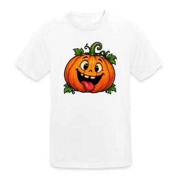 Kürbis Cartoon Halloween - Männer T-Shirt atmungsaktiv - Weiß - Vorne - AI Model Male 185 dark (185cm)