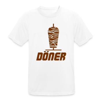 Döner Spieß Illustration - Männer T-Shirt atmungsaktiv - Weiß - Vorne - AI Model Male 185 dark (185cm)