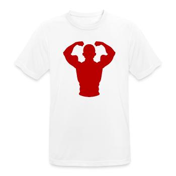 Crimson Flex Silhouette - Männer T-Shirt atmungsaktiv - Weiß - Vorne - AI Model Male 185 dark (185cm)