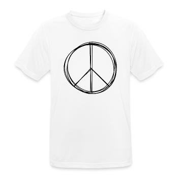 Friedenszeichen handgezeichnet - Männer T-Shirt atmungsaktiv - Weiß - Vorne - AI Model Male 185 dark (185cm)