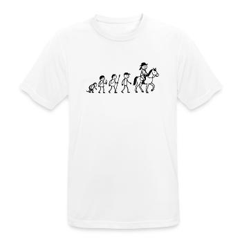  Reitsport Reiter Evolution Pferde Mädchen reiten - Männer T-Shirt atmungsaktiv - Weiß - Vorne - AI Model Male 185 dark (185cm)
