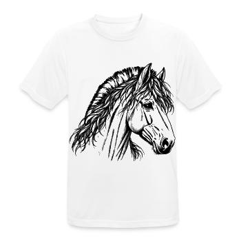 Fjordpferd – Norwegisches Pferd in Gravur - Männer T-Shirt atmungsaktiv - Weiß - Vorne - AI Model Male 185 dark (185cm)