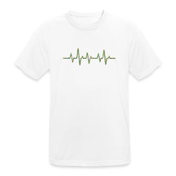 EKG-Herzschlag mit Weihnachtslichterkette - Männer T-Shirt atmungsaktiv - Weiß - Vorne - AI Model Male 185 dark (185cm)