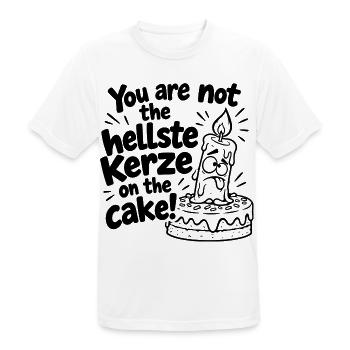 You are not the hellste Kerze on the cake! - Männer T-Shirt atmungsaktiv - Weiß - Vorne - AI Model Male 185 dark (185cm)