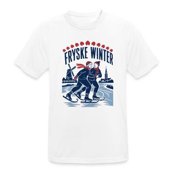 Fryske Winter Retro Schlittschuh Schaatsen Design - Männer T-Shirt atmungsaktiv - Weiß - Vorne - AI Model Male 185 dark (185cm)
