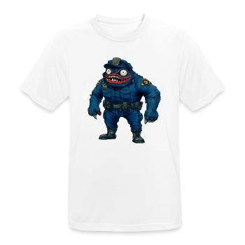 Monster Polizei / Halloween Cop - Männer T-Shirt atmungsaktiv - Weiß - Vorne - AI Model Male 185 dark (185cm)