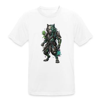 Cyber Wolf Mech Samurai Krieger - Männer T-Shirt atmungsaktiv - Weiß - Vorne - AI Model Male 185 dark (185cm)