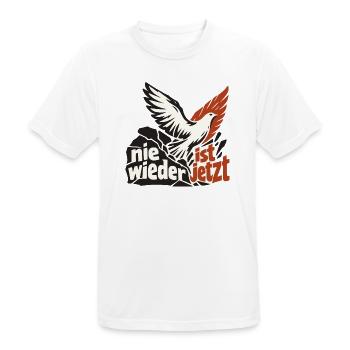 Nie wieder ist jetzt Friedenstaube Demokratie - Männer T-Shirt atmungsaktiv - Weiß - Vorne - AI Model Male 185 dark (185cm)