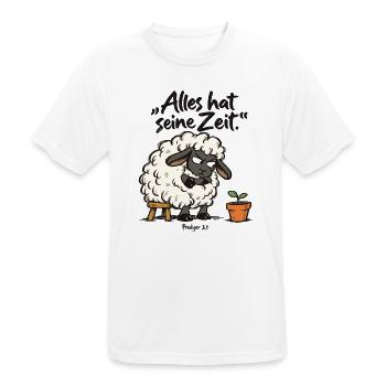 Alles hat seine Zeit Schaf christlich Geduld Bibel - Männer T-Shirt atmungsaktiv - Weiß - Vorne - AI Model Male 185 dark (185cm)