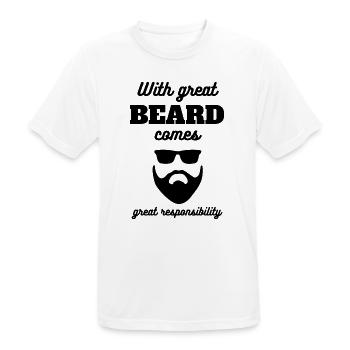 Bartverantwortung Lustiges Papa-Geschenk - Männer T-Shirt atmungsaktiv - Weiß - Vorne - AI Model Male 185 dark (185cm)