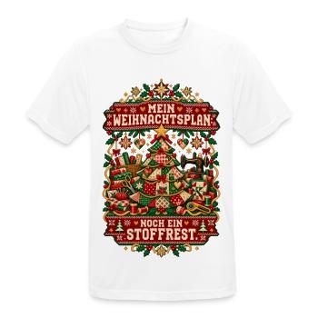 Mein Weihnachtsplan: Noch ein Stoffrest - Männer T-Shirt atmungsaktiv - Weiß - Vorne - AI Model Male 185 dark (185cm)