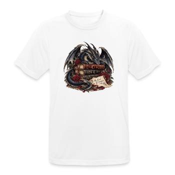 Drachenbuch Schatz der Nacht - Männer T-Shirt atmungsaktiv - Weiß - Vorne - AI Model Male 185 dark (185cm)