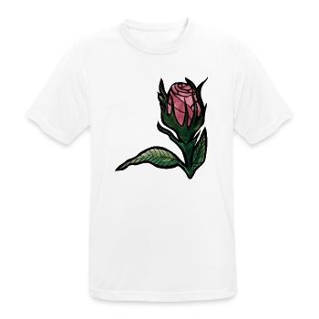 Rosenblüte auf Mitternachtsschwarz - Männer T-Shirt atmungsaktiv - Weiß - Vorne - AI Model Male 185 dark (185cm)