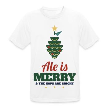 Ale Is Merry – Craft-Bier Weihnachtsshirt - Männer T-Shirt atmungsaktiv - Weiß - Vorne - AI Model Male 185 dark (185cm)