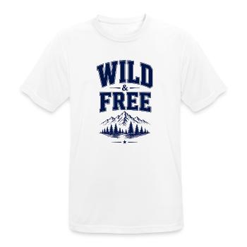 Wild & Free 2026 - Männer T-Shirt atmungsaktiv - Weiß - Vorne - AI Model Male 185 dark (185cm)