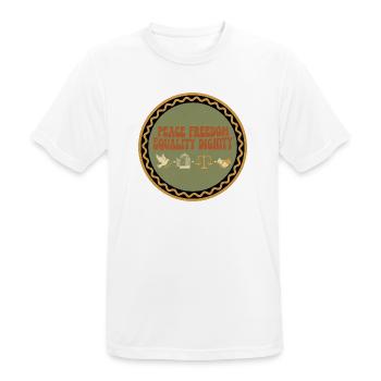 Frieden Freiheit Gleichheit Würde - Männer T-Shirt atmungsaktiv - Weiß - Vorne - AI Model Male 185 dark (185cm)