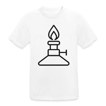 Bunsenbrenner-Labor-Liniensymbol - Männer T-Shirt atmungsaktiv - Weiß - Vorne - AI Model Male 185 dark (185cm)