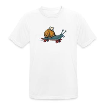 Skate-Schnecke mit Espresso - Männer T-Shirt atmungsaktiv - Weiß - Vorne - AI Model Male 185 dark (185cm)