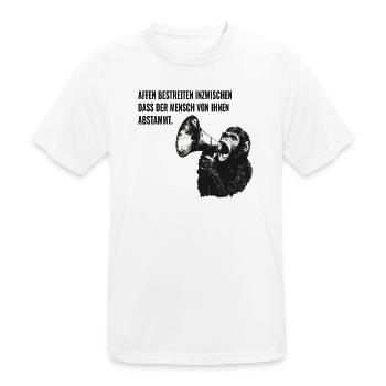 Affen bestreiten die menschliche Abstammung - Männer T-Shirt atmungsaktiv - Weiß - Vorne - AI Model Male 185 dark (185cm)