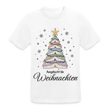Bücher Weihnachtsbaum Ausgebucht bis Weihnachten - Männer T-Shirt atmungsaktiv - Weiß - Vorne - AI Model Male 185 dark (185cm)