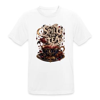 Spill the Tea – Magische Teetasse - Männer T-Shirt atmungsaktiv - Weiß - Vorne - AI Model Male 185 dark (185cm)