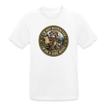 Nicht abgelenkter Waschbär-Quest - Männer T-Shirt atmungsaktiv - Weiß - Vorne - AI Model Male 185 dark (185cm)