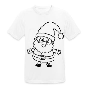 Verspielter Santa im Kinder-Kritzelstil - Männer T-Shirt atmungsaktiv - Weiß - Vorne - AI Model Male 185 dark (185cm)