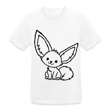 Niedlicher Fennek im Kinder-Kritzelstil - Männer T-Shirt atmungsaktiv - Weiß - Vorne - AI Model Male 185 dark (185cm)