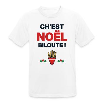 Ch'est Noël biloute – Humor ch'ti Nord - Männer T-Shirt atmungsaktiv - Weiß - Vorne - AI Model Male 185 dark (185cm)
