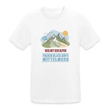 Weg mit den Alpen – Freier Blick aufs Mittelmeer - Männer T-Shirt atmungsaktiv - Weiß - Vorne - AI Model Male 185 dark (185cm)