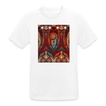 Weihnachtspiralmuster mit Raben Silhouette  - Männer T-Shirt atmungsaktiv - Weiß - Vorne - AI Model Male 185 dark (185cm)