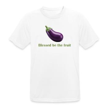 Gesegnet sei die Frucht – Spaß-Shirt! - Männer T-Shirt atmungsaktiv - Weiß - Vorne - AI Model Male 185 dark (185cm)