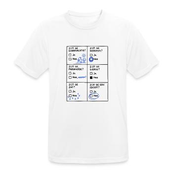"Hast du die Nase voll? Nein..." – Lustige flämische T-Shirts - Männer T-Shirt atmungsaktiv - Weiß - Vorne - AI Model Male 185 dark (185cm)