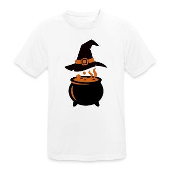 Hexenkessel Zauberhut Icon - Männer T-Shirt atmungsaktiv - Weiß - Vorne - AI Model Male 185 dark (185cm)