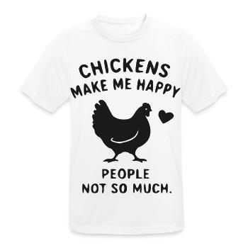 Hühnerglück Spruchdesign Shirt - Männer T-Shirt atmungsaktiv - Weiß - Vorne - AI Model Male 185 dark (185cm)