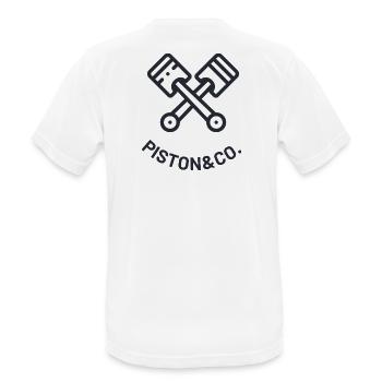 PISTON - CO - Men's Breathable T-Shirt - white - Back - AI Model Male 185 dark (185cm)