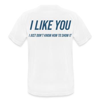 046 Ich mag dich - Männer T-Shirt atmungsaktiv - Weiß - Hinten - AI Model Male 185 dark (185cm)